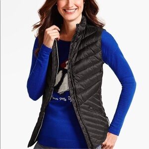Talbots Down Filled Vest Women's XS Full Zip Packable Quilted Puffer